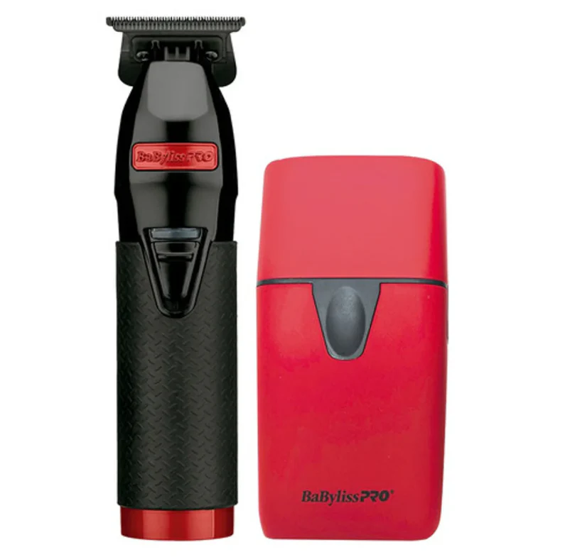 COMBO BABYLISS TRIMMER FX+ Y SHAVER UV NEGRO/ROJO