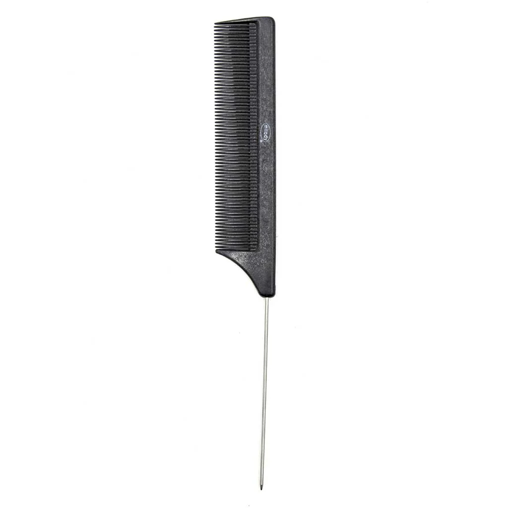PEINE DE CARBON MILADY CON COLA DE METAL