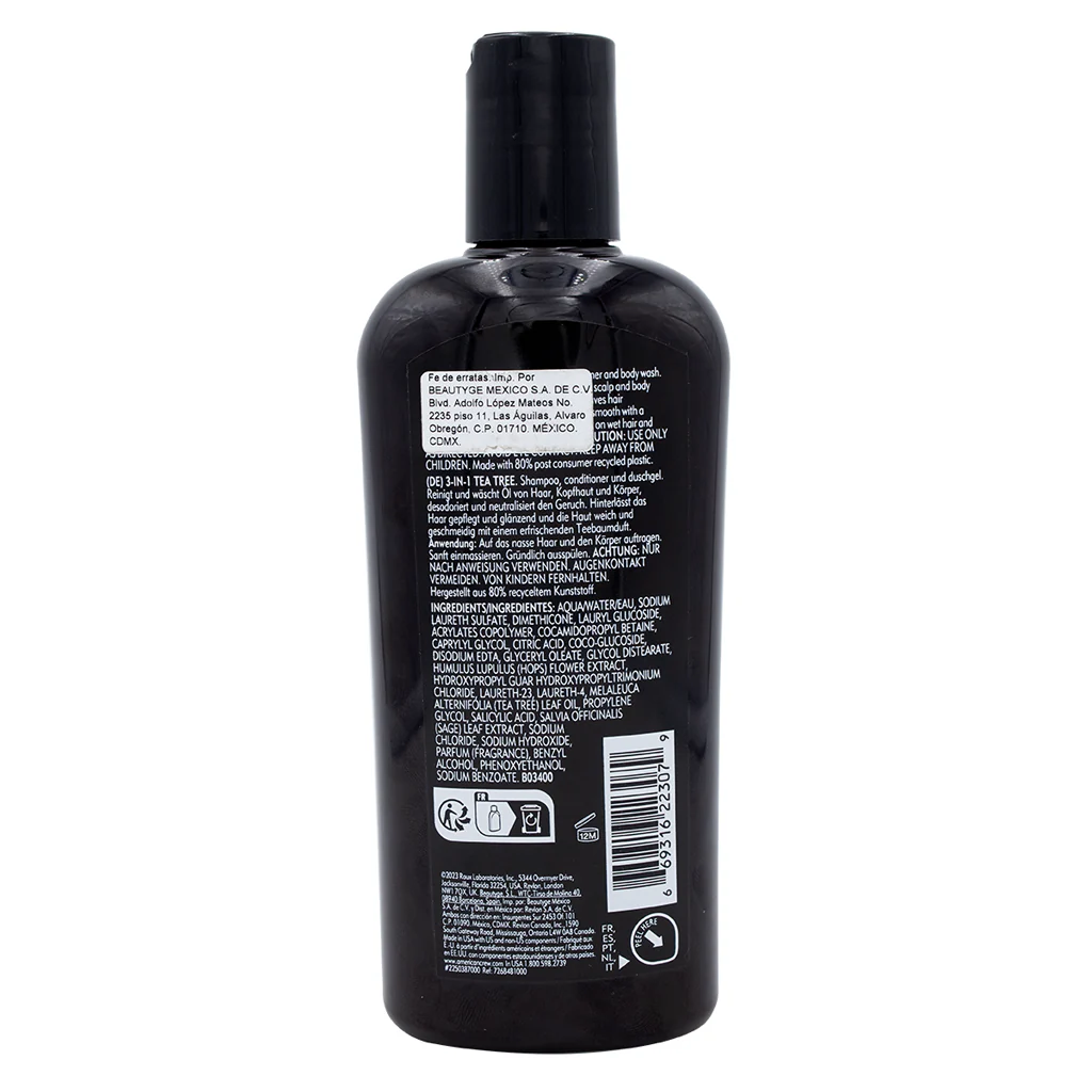 Shampoo Acondicionador Y Gel 3 En 1 American Crew Tea Tree - Image 4