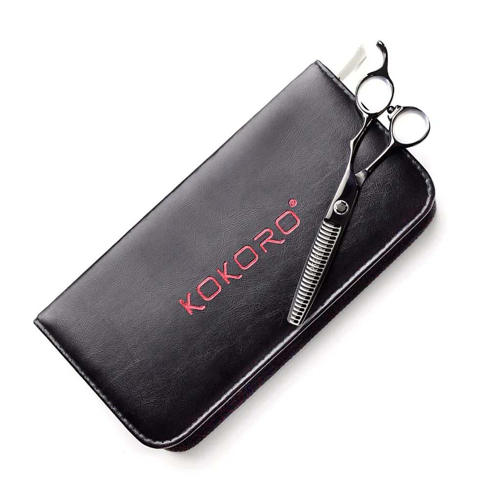 TIJERA PROFESIONAL KOKORO BLACK TITANIUM DE TEXTURA 6.0" - Image 4